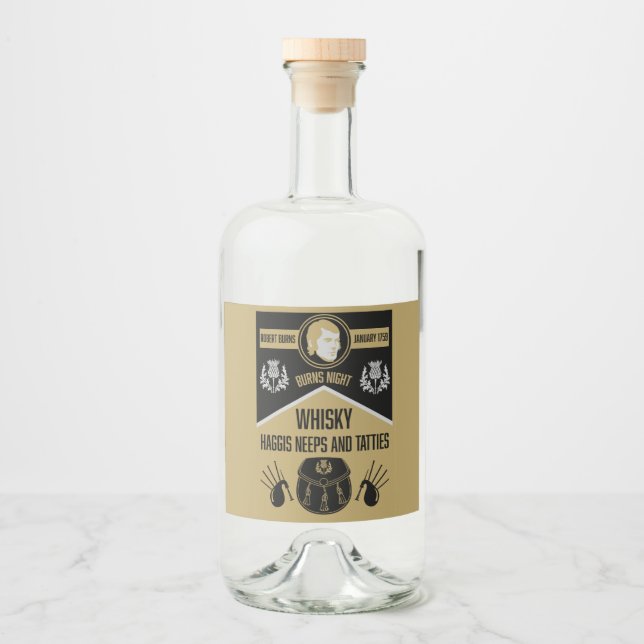 Scottish Burns Night Liquor Bottle Label (Front)