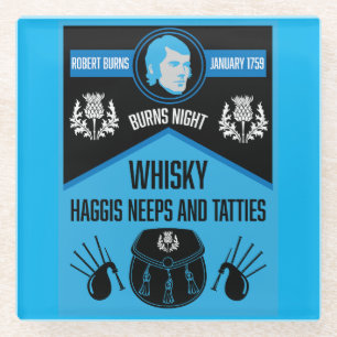 Scottish Burns Night Super Glass Coaster