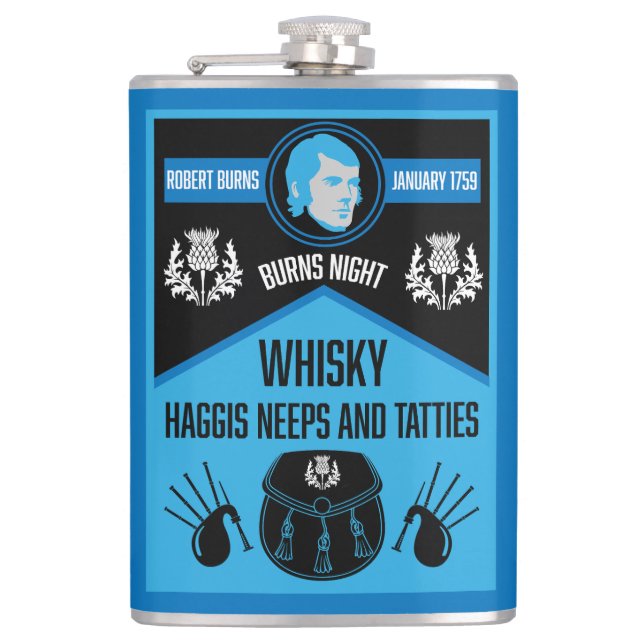 Scottish Burns Night Super Hip Flask (Front)