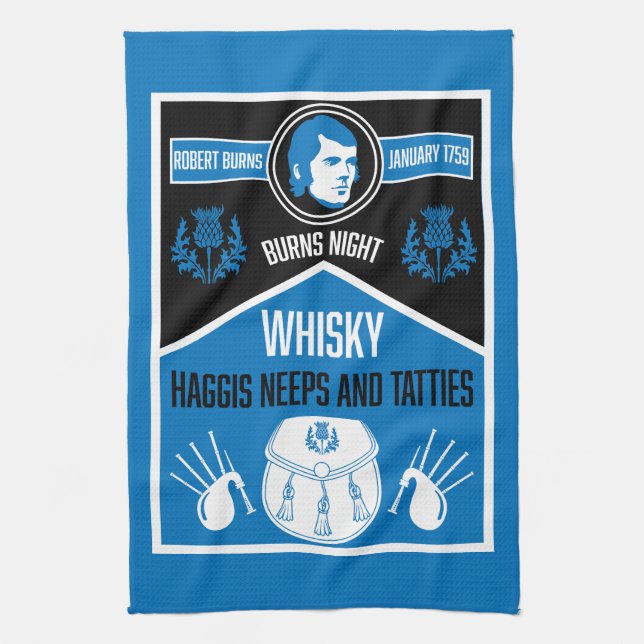 Scottish Burns Night Tea Towel (Vertical)