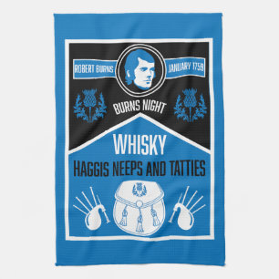 Scottish Burns Night Tea Towel