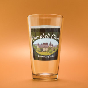 Scottish Campbell Clan Castle Tartan Family Glass
