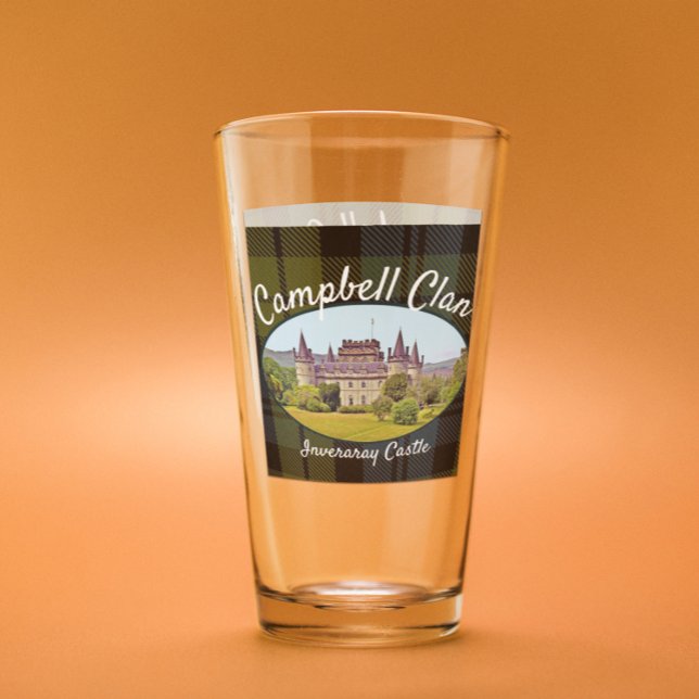 Scottish Campbell Clan Castle Tartan Family Glass (Creator Uploaded)