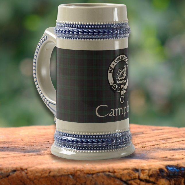 Scottish Campbell Crest Badge & Tartan  Beer Stein (Creator Uploaded)