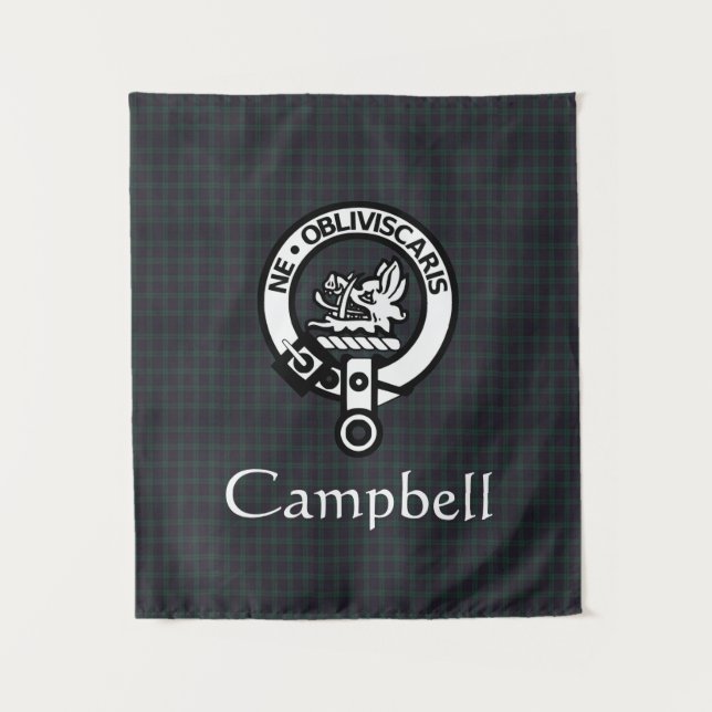 Scottish Campbell Crest Badge & Tartan  Tapestry (Front)