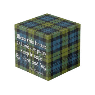 Scottish Campbell Family Tartan House Blessing Cube