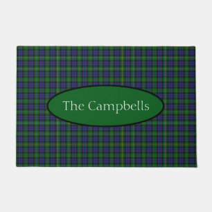 Scottish Campbell Family Tartan Personalised  Doormat