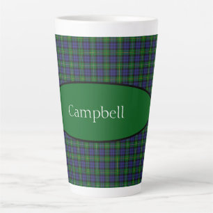 Scottish Campbell Family Tartan Personalised  Latte Mug