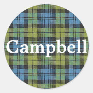 Scottish Campbell Family Tartan Plaid Classic Round Sticker