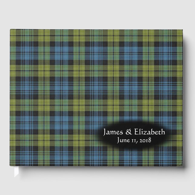 Scottish Campbell Family Tartan Plaid Wedding Guest Book (Front)