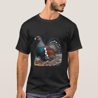 Scottish Capercaillie on Heather Pen and Ink T-Shirt