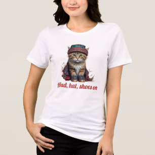 scottish cat in disguise - had hat shoes on Tri-Blend shirt