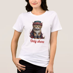 scottish cat in disguise - only shoes Tri-Blend shirt