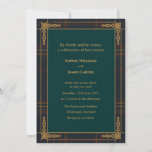 Scottish Celtic Knotwork Wedding Invitation Dark
