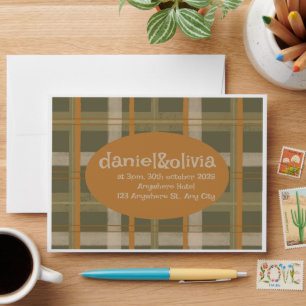 Scottish Celtic Tartan Pattern Wedding Envelope