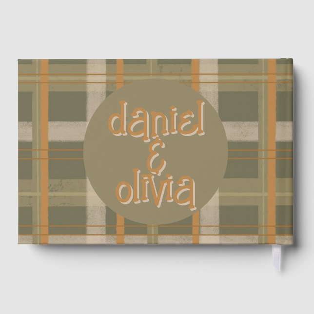 Scottish Celtic Tartan Pattern Wedding Guest Book (Back)