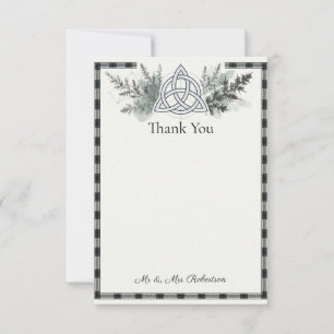 Scottish Celtic Tartan Thank You Card