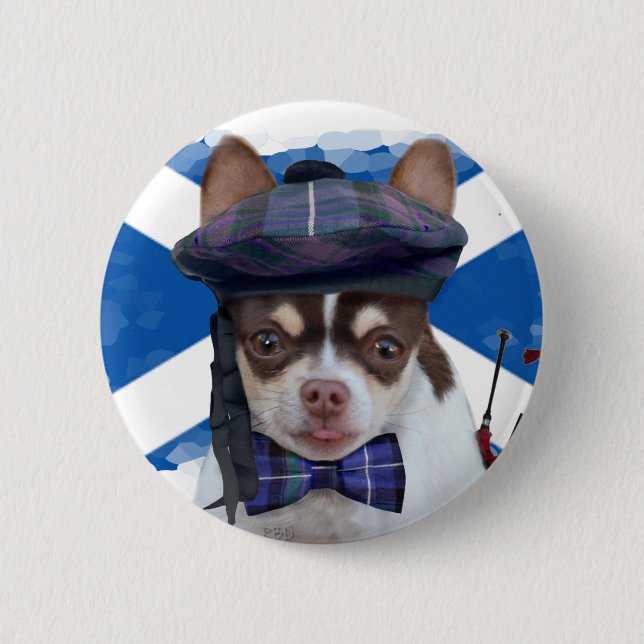 Scottish Chihuahua dog button (Front)