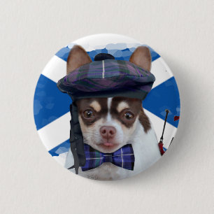 Scottish Chihuahua dog button