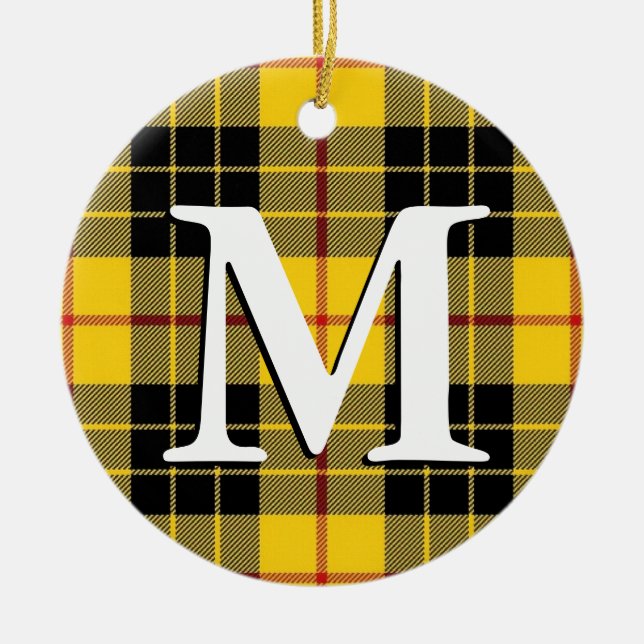 Scottish Christmas Clan MacLeod Tartan Plaid Ceramic Tree Decoration (Front)
