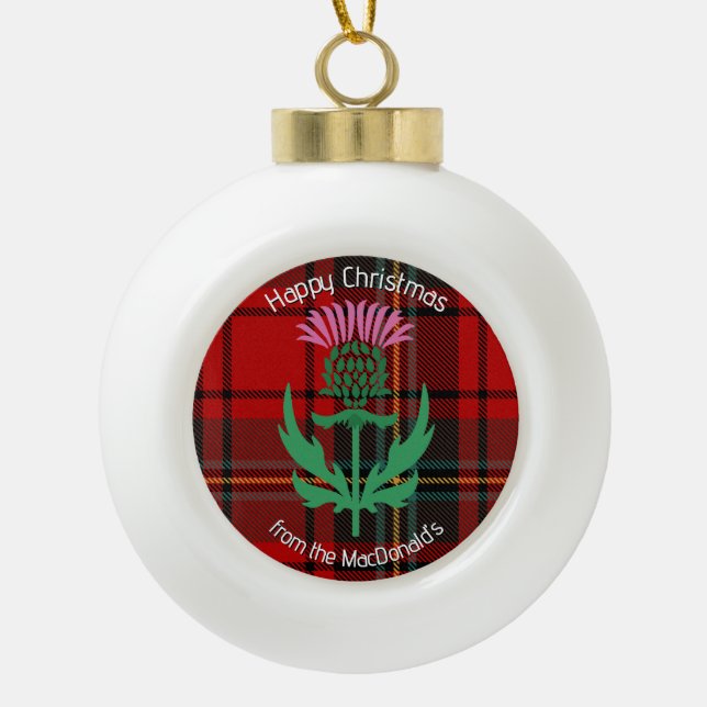 Scottish Christmas ornament Thistle Tartan (Front)