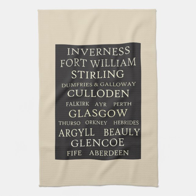 Scottish Cities Tea Towel (Vertical)