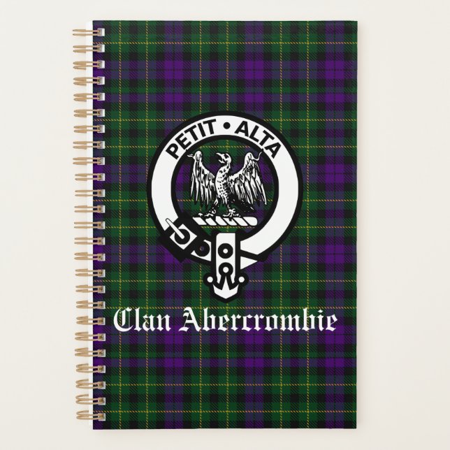 Scottish Clan Abercrombie Crest & Tartan Planner (Front)