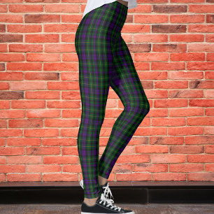 Scottish Clan Abercrombie Tartan Plaid Pattern Leggings