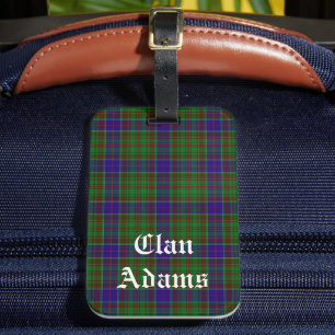 Scottish Clan Adams Tartan Plaid Luggage Tag