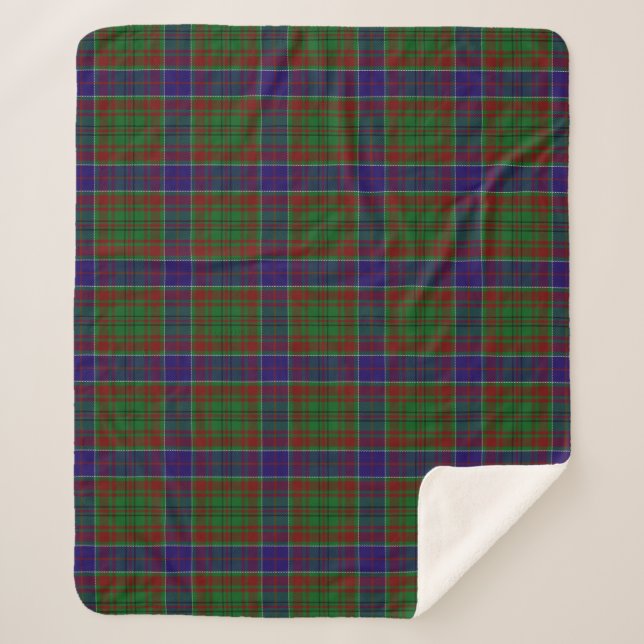 Scottish Clan Adams Tartan Plaid Sherpa Blanket (Front)
