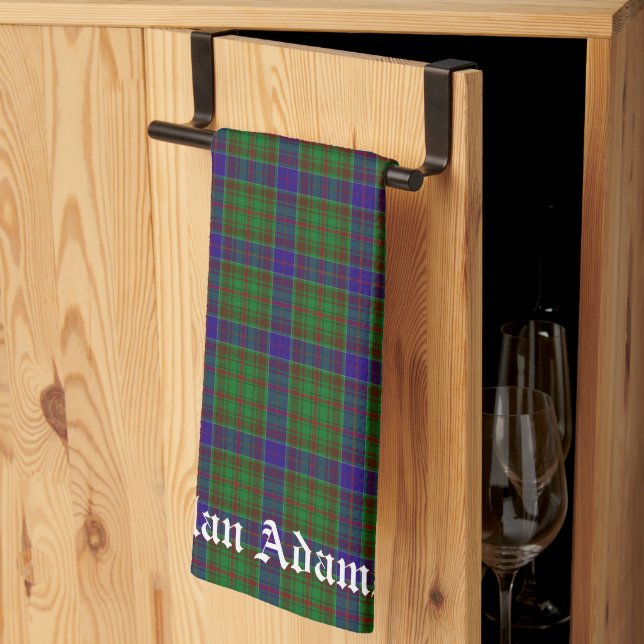 Scottish Clan Adams Tartan   Tea Towel (Thirds Fold)