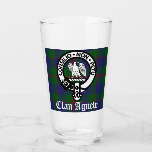 Scottish Clan Agnew Crest & Tartan Glass