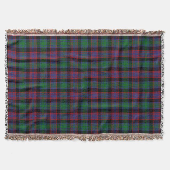 Scottish Clan Alexander Hunting Tartan Plaid Throw Blanket (Front)