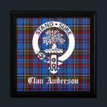 Scottish Clan Anderson Crest & Tartan Gift Box<br><div class="desc">Scottish Clan Abercrombie Crest Badge and text on tartan background.</div>