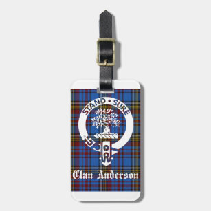 Scottish Clan Anderson Crest & Tartan Luggage Tag