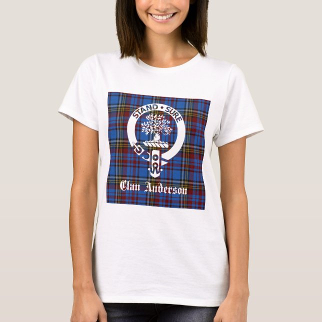 Scottish Clan Anderson Crest & Tartan T-Shirt (Front)