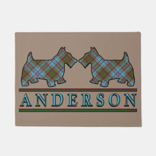 Scottish Clan Anderson Tartan Scottie Dogs Doormat