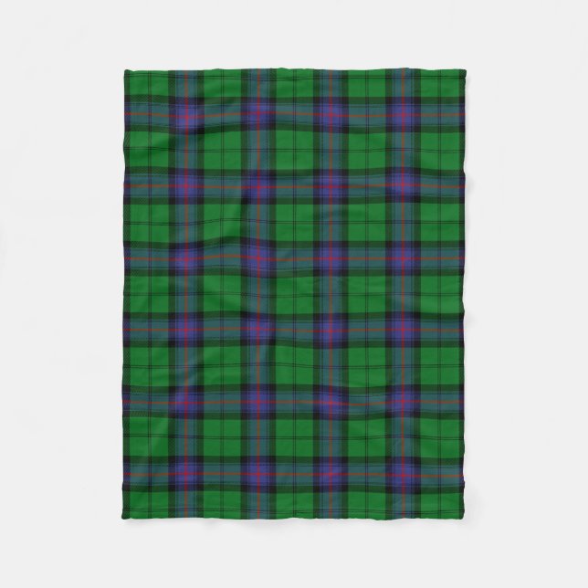 Scottish Clan Armstrong Tartan Plaid Fleece Blanket (Front)