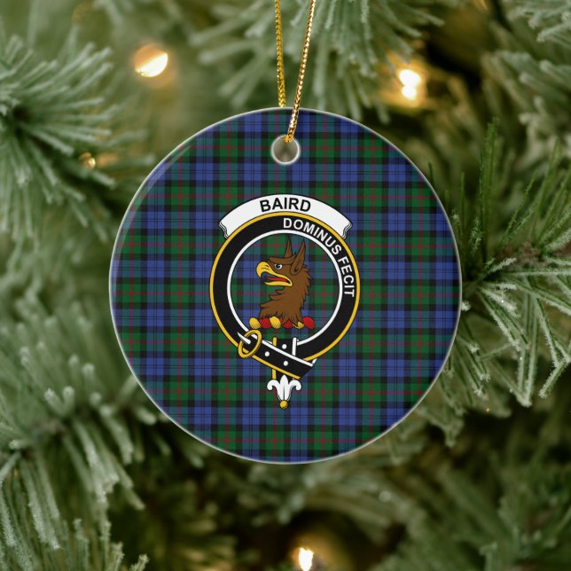 Scottish Clan Baird Tartan and Crest Ceramic Tree Decoration (Tree)