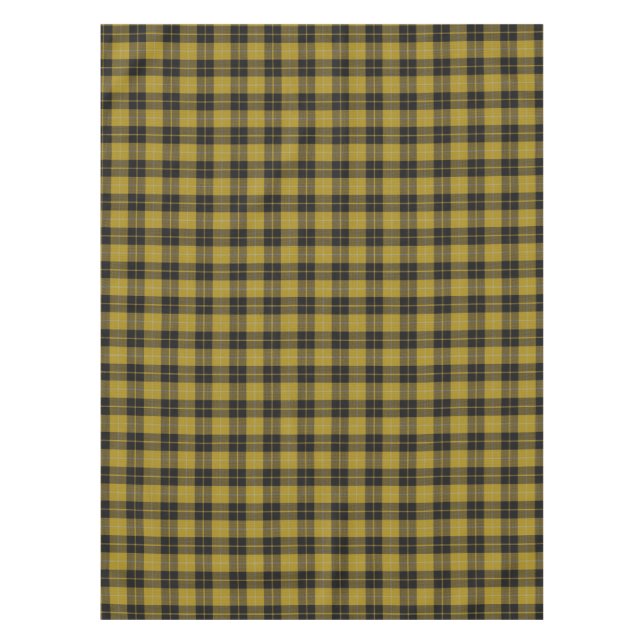 Scottish Clan Barclay Dress Yellow Black Tartan Tablecloth (Front)