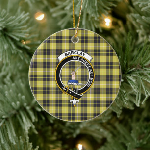 Scottish Clan Barclay Tartan and Crest Ceramic Tree Decoration
