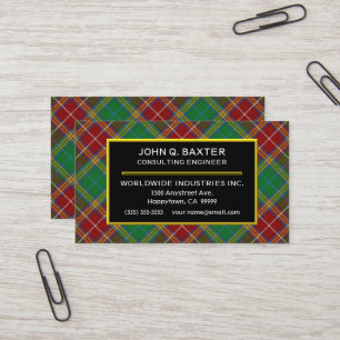 Scottish Clan Baxter Tartan Plaid Business Card