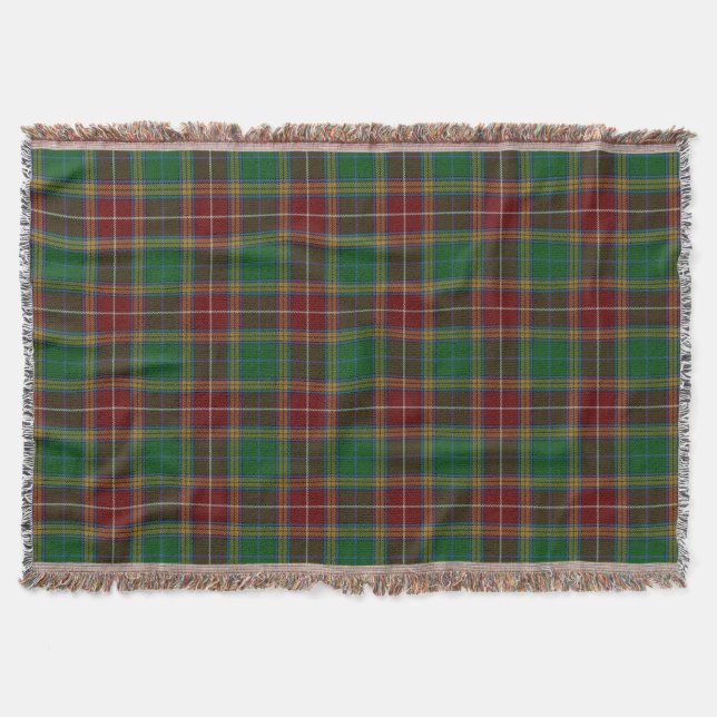 Scottish Clan Baxter Tartan Throw Blanket (Front)