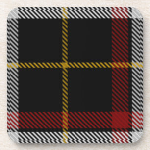 Scottish Clan Black Tartan Plaid Coaster