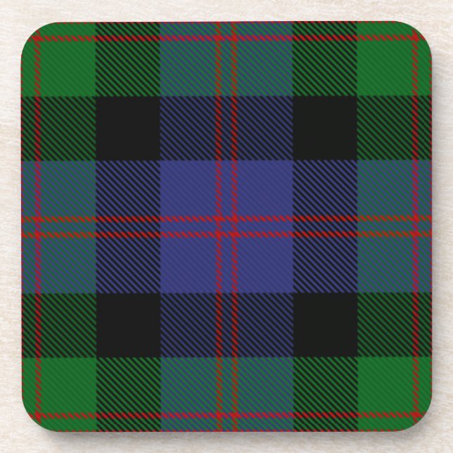 Scottish Clan Blair Tartan Plaid Coaster (Front)