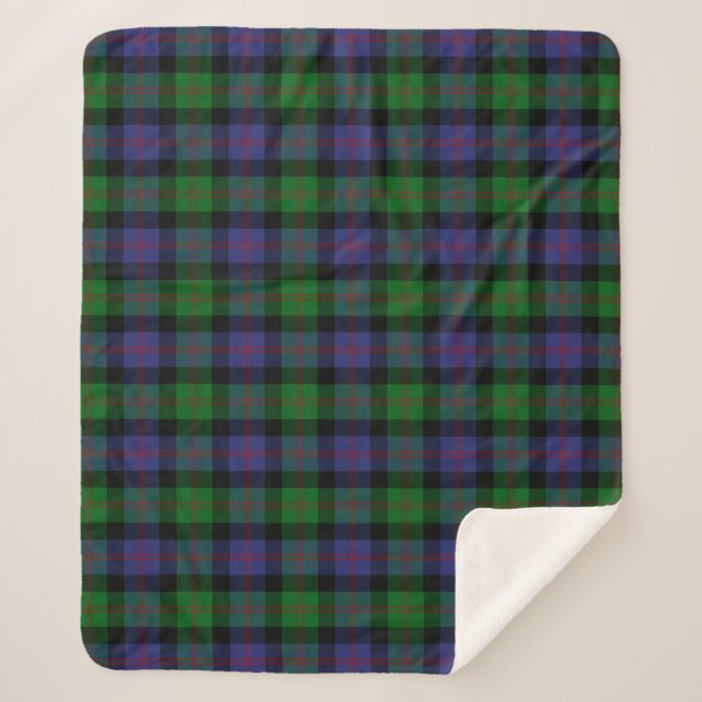 Scottish Clan Blair Tartan Plaid Sherpa Blanket (Front)