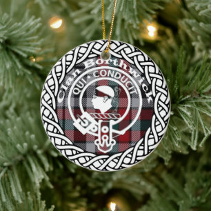 Scottish Clan Borthwick Tartan and Crest Ceramic Tree Decoration