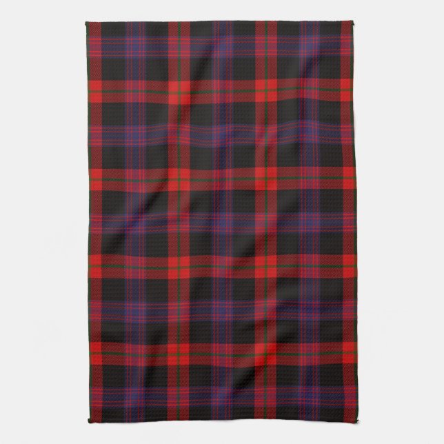 Scottish Clan Brown Tartan Plaid Tea Towel (Vertical)