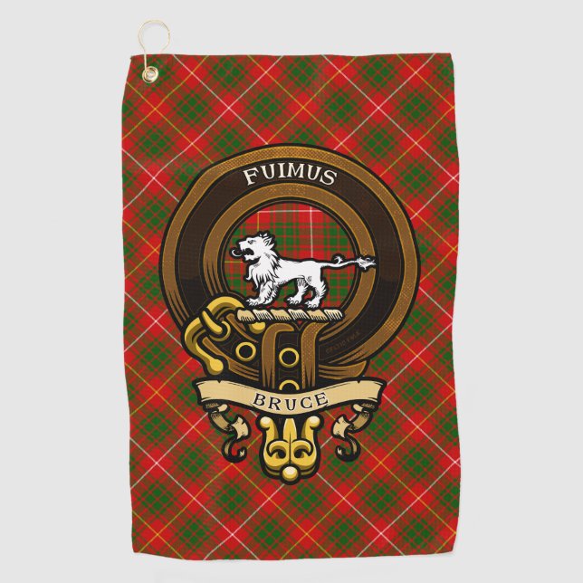 Scottish Clan Bruce Badge and Crest | Coat of Arms Golf Towel (Front)