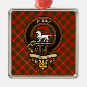 Scottish Clan Bruce Badge and Crest Coat of Arms Metal Tree Decoration